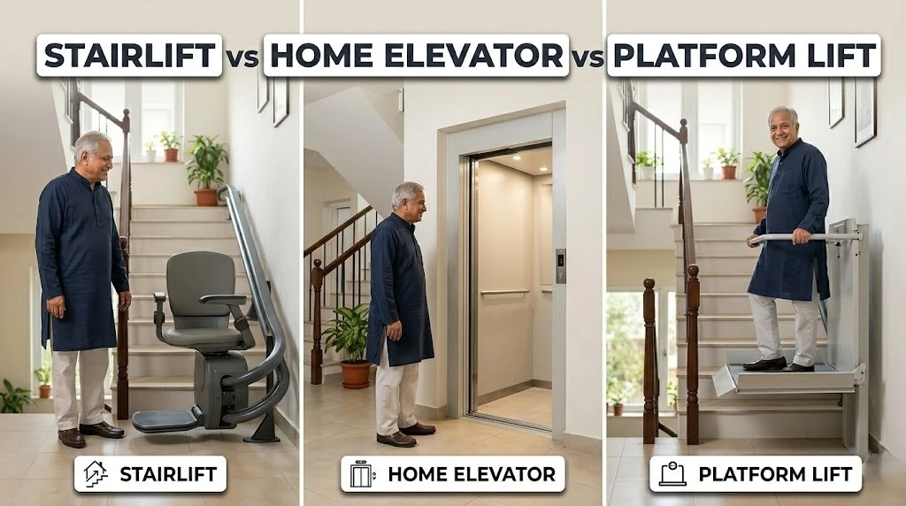 Stairlift vs Home Elevator vs Platform Lift