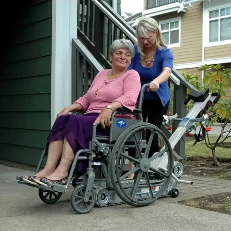 Stair climbing wheelchair in use